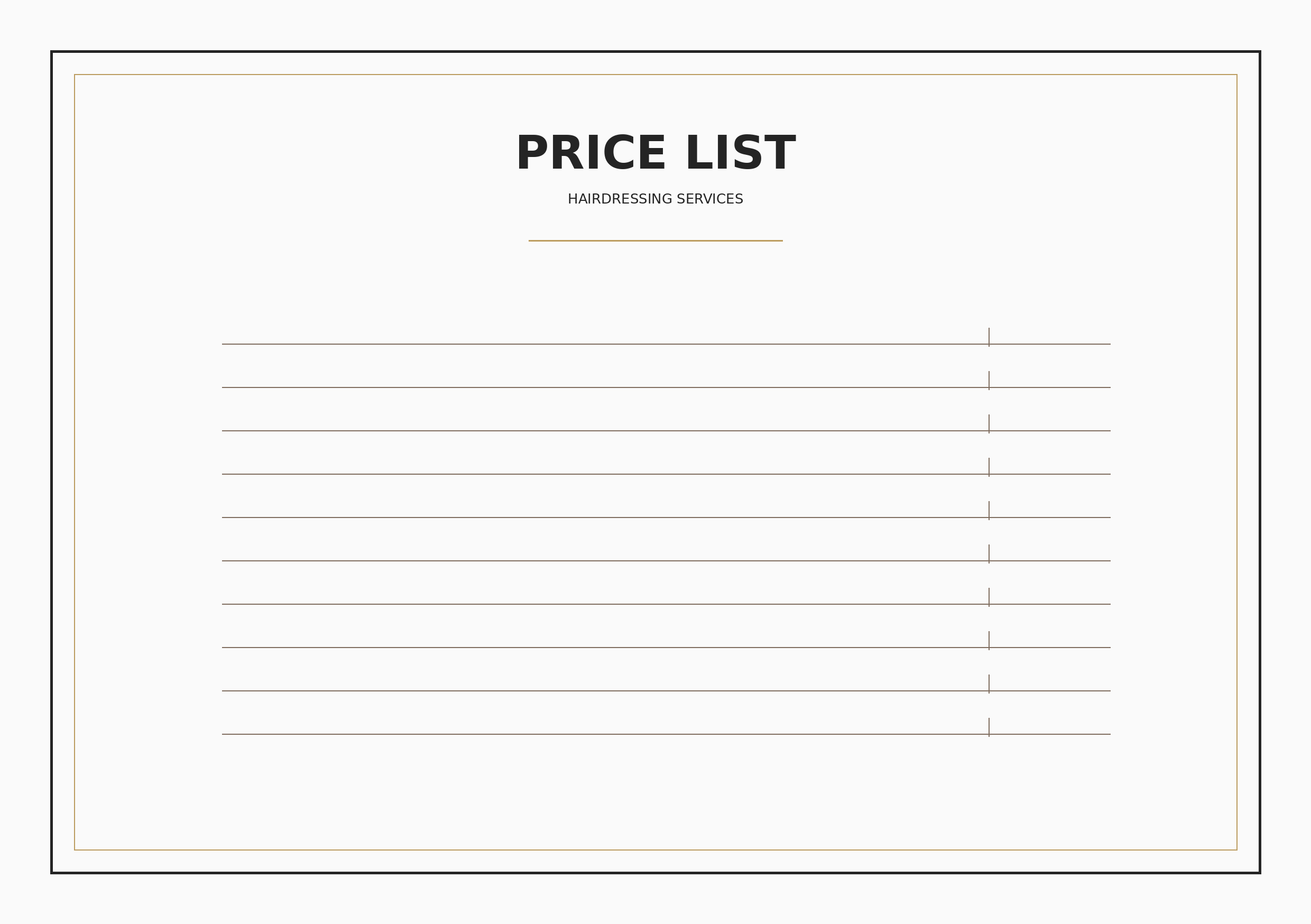 Menus & price lists 10